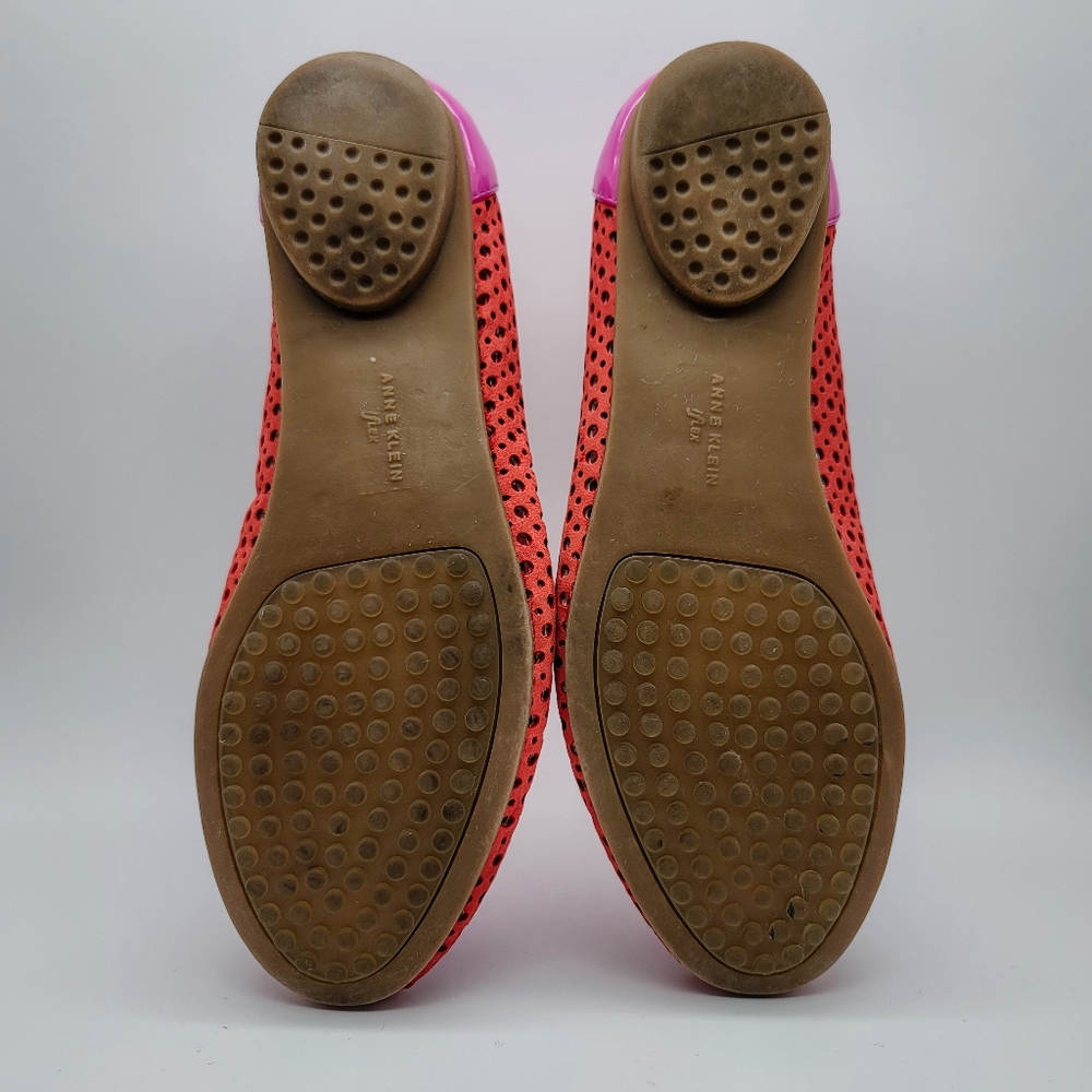 Anne Klein Sport AK Flex Pink Perforated Rosette Ballet Flats - Picture 6 of 14